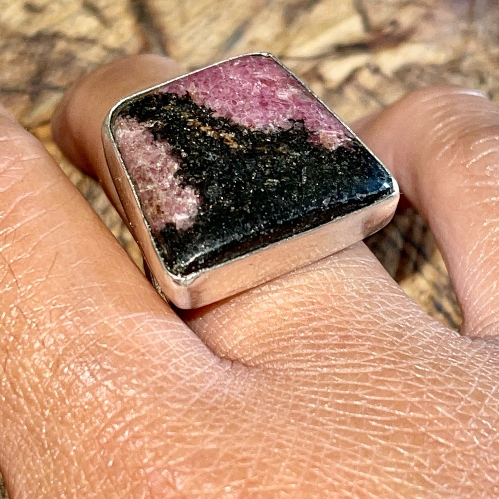 Rhodonite “The First Aid Stone” Ring Size 8 3/4